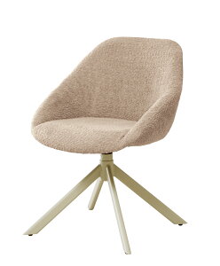 《弘益|KOEKI》ヘクサ ラウンドチェア 回転式 ダイニングチェア ワークチェア チェアー 食卓椅子 椅子 いす イス 360° 回転 ブークレ生地 ダークグレー ダークベージュ ベージュ hexa-bf