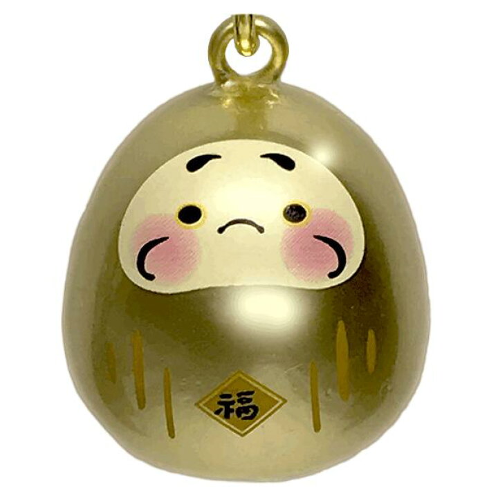楽天市場】福音鈴 だるま 金の特色【お守り 根付 ストラップ 縁起 水琴 
