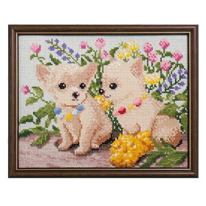 �y�X�[�p�[�Z�[��!�N�[�|���z�z��!�zNO_718 Dog and Flower(�N���X�X�e�b�`�L�b�g)�@�`�����@(���񂹕i)�@(���[���։�)�@�ᑗ��������