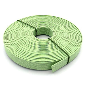 ●◇12-003 かご作りに エコクラフトテープ 10m巻 (青りんご) 15mm幅 グリーン 黄緑 手芸用 クラフトバンド 紙バンド (メール便可)