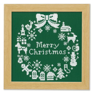 X-101 クリスマス クロスステッチ キット クリスマスリース(グリーン) (取り寄せ品) (メール便可)