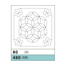 花ふきん80(白) 「図案プリント済　花ふきん　布パック」　桔梗と花刺し　(白) (3枚組)　(メール便可)