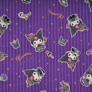 ●830366 ◆Sanrio クロミ キングダム 綿 オックス 生地 (10cm単位) (メール便可)