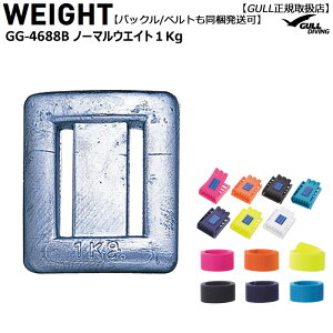 【割引クーポン有/希望納期即日配送中】GG-4688B GULLガル ノーマルウエイト 1Kg鉛色 ウエイトベルトバックルセット同梱可