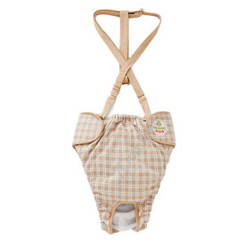 ＼在庫一掃セール／犬 マナーパンツ 中型犬 サニタリーパンツ 綿100％ ダイパー型フェアオーガニックチェック 6号 ペット用品 マナーグッズ ヒート 生理用パンツ