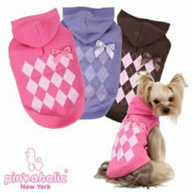 パピー 超小型犬 服 アーガイルコットンパーカー アウトレット 在庫限り品 Tシャツ pinka holic ドックウェア Tee