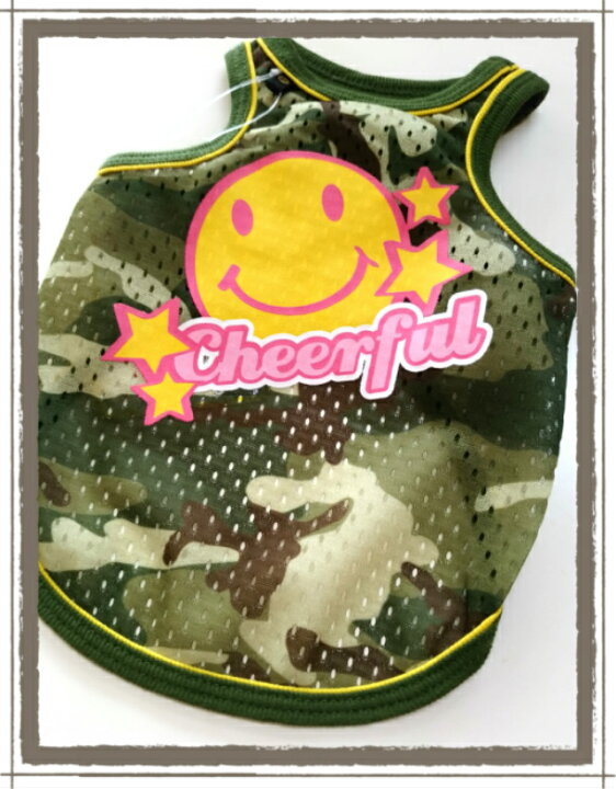 犬服スマイル×シャボンメッシュ Sサイズタンクトップオーダー可