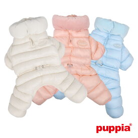 犬 服 ベロアソフトオールインワンジャンパー パステルカラー コート S M L XL XXL VELOUR SOFT ALL-IN-ONE JUMPER オールインワンダウン風コート Puppia ドッグウェア