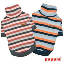 小型犬 服 ハイネックボーダーTシャツ タートルネックTee S M L XL セーター ドッグウェア PUPPIA