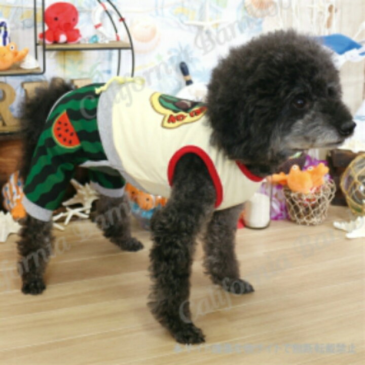 楽天市場 犬服 ウォーターメロンスーツ つなぎ オールインワン 5号 6号 ドッグウェア 犬 服 ロンパース E Tan U Tan