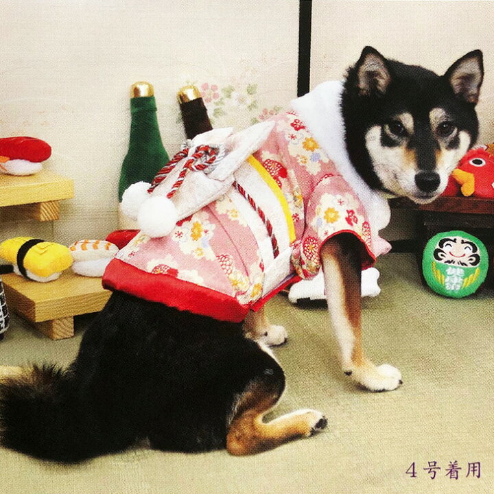 楽天市場 小型犬用 はれぎ 薄紅 1号 2号 2号ロング 3号 3号ロング 4号 犬 着物 犬用 和服 お正月 結婚式 ウェディング 記念撮影 年賀状に E Tan U Tan