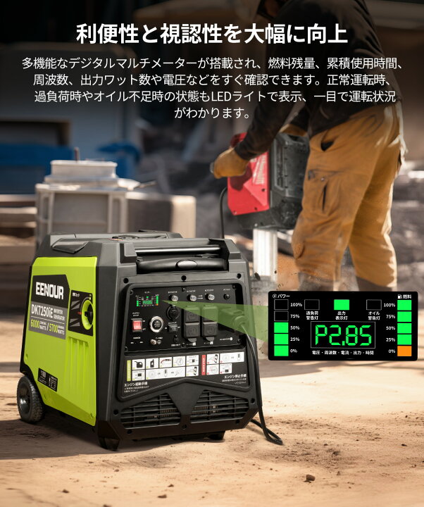 楽天市場】【クーポン利用で249,900円+P10倍】EENOUR DK7250iE 発電機 
