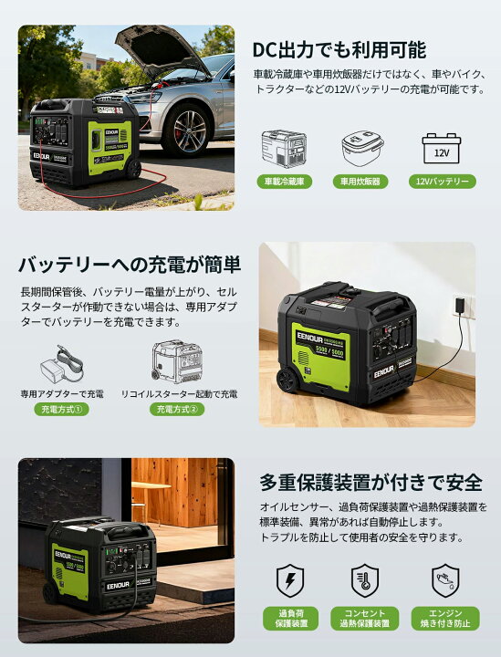 楽天市場】【クーポン利用で189,900円+P10倍】EENOUR 発電機 DK5500iHE 