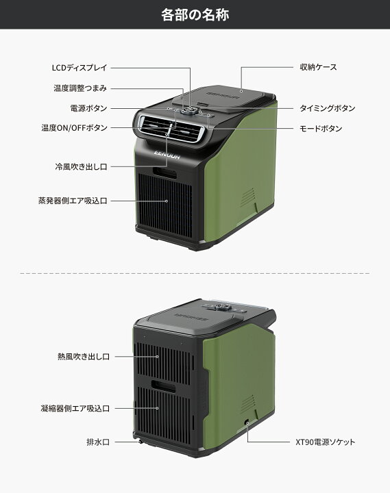 楽天市場】EENOUR スポットクーラー3.0 1.758kW/6000BTU ポータブル 