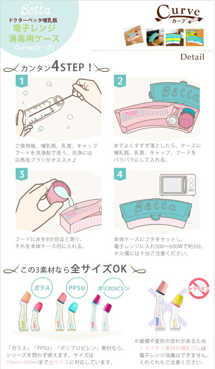 楽天市場】betta ベッタ 哺乳瓶 消毒用ケース 電子レンジ コンパクト 