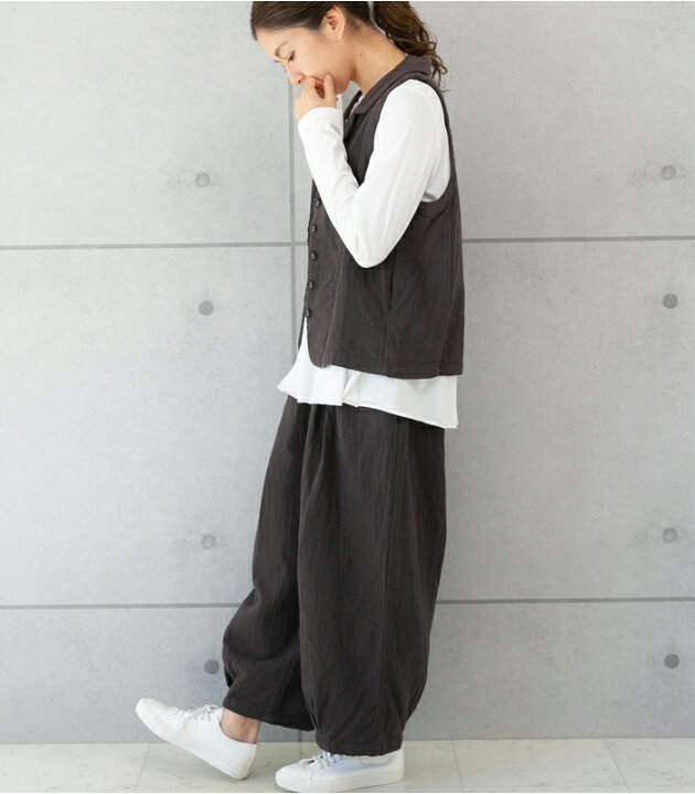 dgy パンツ レディース ワイドパンツ レディース 大きいサイズ サーカスパンツ 綿麻接結 コットン リネン d*g*yディージーワイ D5753 リラックスパンツ ゆったり イータイムス *(株)シーウィズ*レディースパンツグレー 大きい 秋冬素材 通勤 仕事