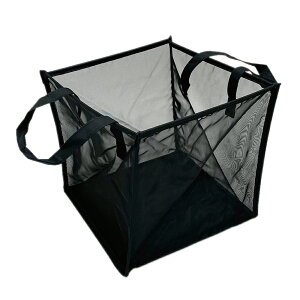 ランドリーバスケット ランドリーバッグ 折りたたみ メッシュ おしゃれ 大容量 スリム コンパクト 軽量 洗濯かご 自立 ブラック kuruton カゴ 収納 Mサイズ