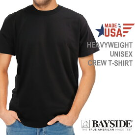 ベイサイド BAYSIDE Tシャツ 半袖 無地 厚手 白 黒 アメリカ製 メンズ 6.1oz ヘビーウェイト Heavyweight ポケット Tシャツストリート ファッション 人気 ブラック ホワイト コットン