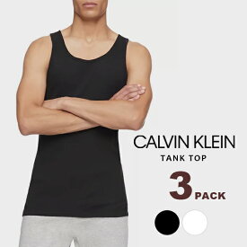 カルバンクライン Calvin Klein メンズ 下着 3枚組コットン タンクトップ タンク アンダーウェア3パック ブラック ホワイト CK 無地 黒 白 ブランド トップス インナー