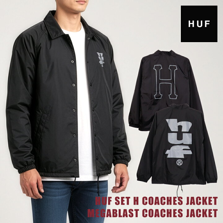 楽天市場】ハフ HUF コーチジャケット メンズ 黒 ブラック JK00390 