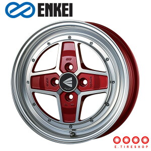 ENKEI アパッチ2 15×5.0J PCD100 4H INSET+45 ボア径φ75 マシニングレッド (MR) 15インチ ホイール単品 1本 エンケイ Neo Classic APACHE2