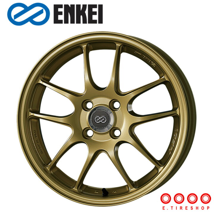 楽天市場】ENKEI PF01 17×7.5J PCD100 5H INSET+45 ボア径φ75 ゴールド 
