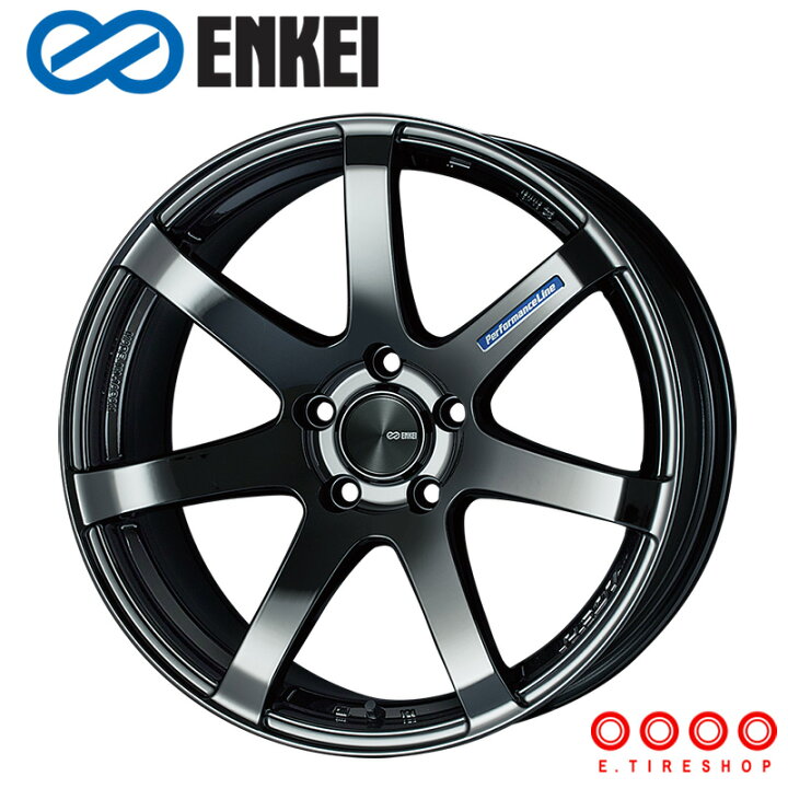 楽天市場】ENKEI PF07 18×7.5J PCD100 5H INSET+48 ボア径φ75 SBK 18 