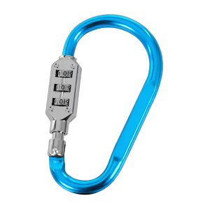 カラビナ型ロック 着脱簡単 持ち運びやすい アルミニウム合金製 錆びない 自転車用 小型 3桁暗証番号 ヘルメットロック ダイヤルロック ダイヤル式 地球ロック シンプル 固定フック 黒 短時