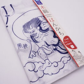 木綿ハンカチ 風神雷神　48×48cm　日本製