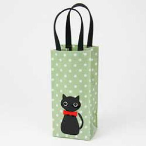 ペットボトルケース ドット猫 グリーン