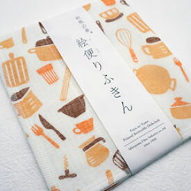 絵便りふきん 蚊帳の夢 キッチン 35×40cm 日本製 ふきん おしぼり 台拭き お皿拭き