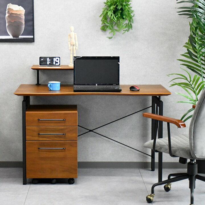 楽天市場】デスク 120cm ウォールナット パソコン デスク desk 