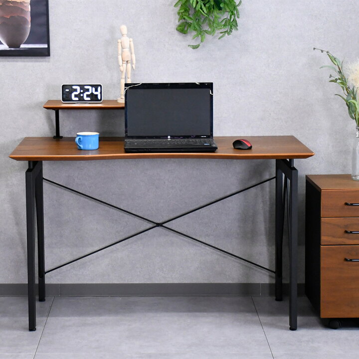 楽天市場】デスク 120cm ウォールナット パソコン デスク desk 