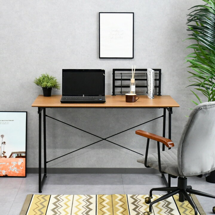 楽天市場】デスク 120cm 60cm パソコンデスク ブックシェルフ スチール 