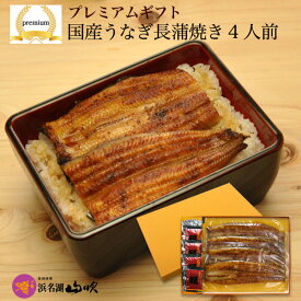 プレミアムギフト［うなぎ専門店 浜名湖山吹］国産うなぎ長蒲焼き 4本 gift-vk4