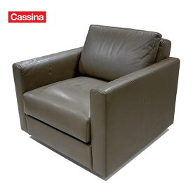 【 中古 】CASSINA IXC シングルソファ LAND ランド 1人掛けソファ 1P マロン 革張り 本革 IXC. R&D/イクスシー R&D