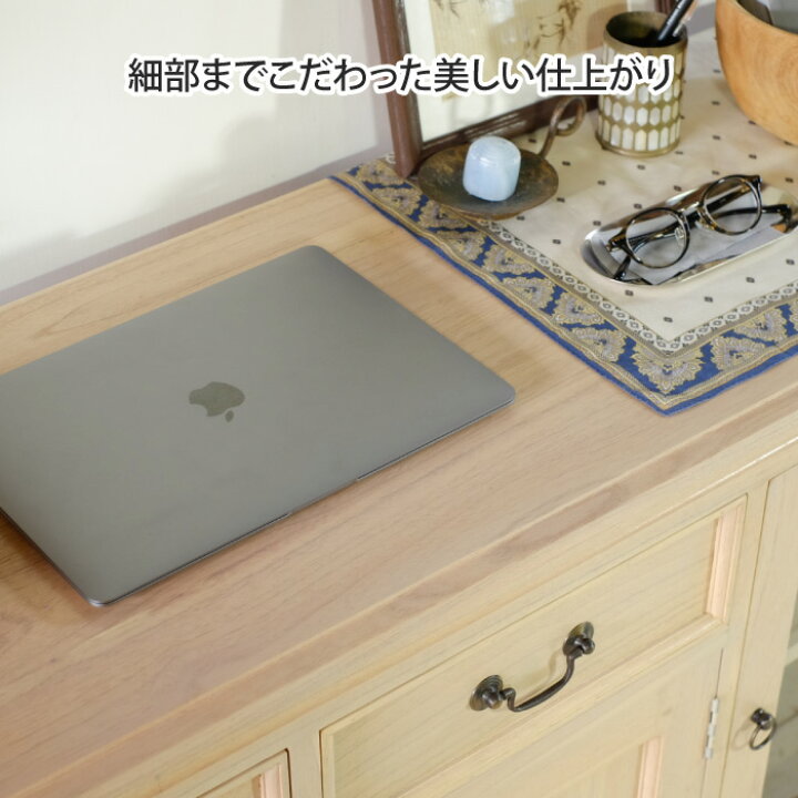 楽天市場】ローキャビネット 幅120cm アンティーク調 天然木 完成品 