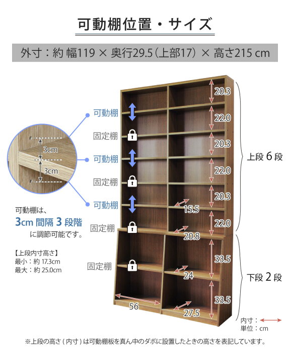 楽天市場】ロング本棚 幅120 高さ215 本棚 大容量 薄型 省スペース 