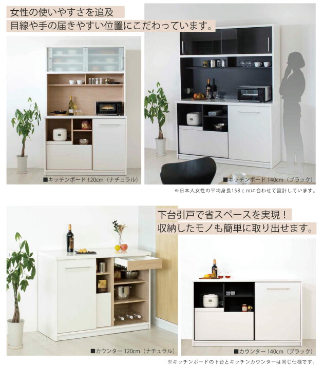 ユーアイ キッチンボード キッチン収納 幅140cm スロークローズ 食器棚 