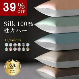 【39%OFFクーポン配布中】最高級 枕カバー シルク 100% SILK まくら ヘアケア 保湿 美髪 美肌さらさら髪 改善 抗菌 低刺激 スキンケア 22匁 両面 ファスナー 43×63cm ピローケース 正絹 ストレートネック テンセル シルク枕カバー