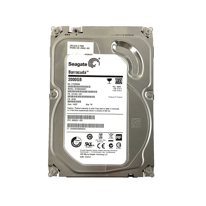 楽天市場】R022- 2 TB 3.5 インチ SATA HDD 1点 WD/seagate/HPE 