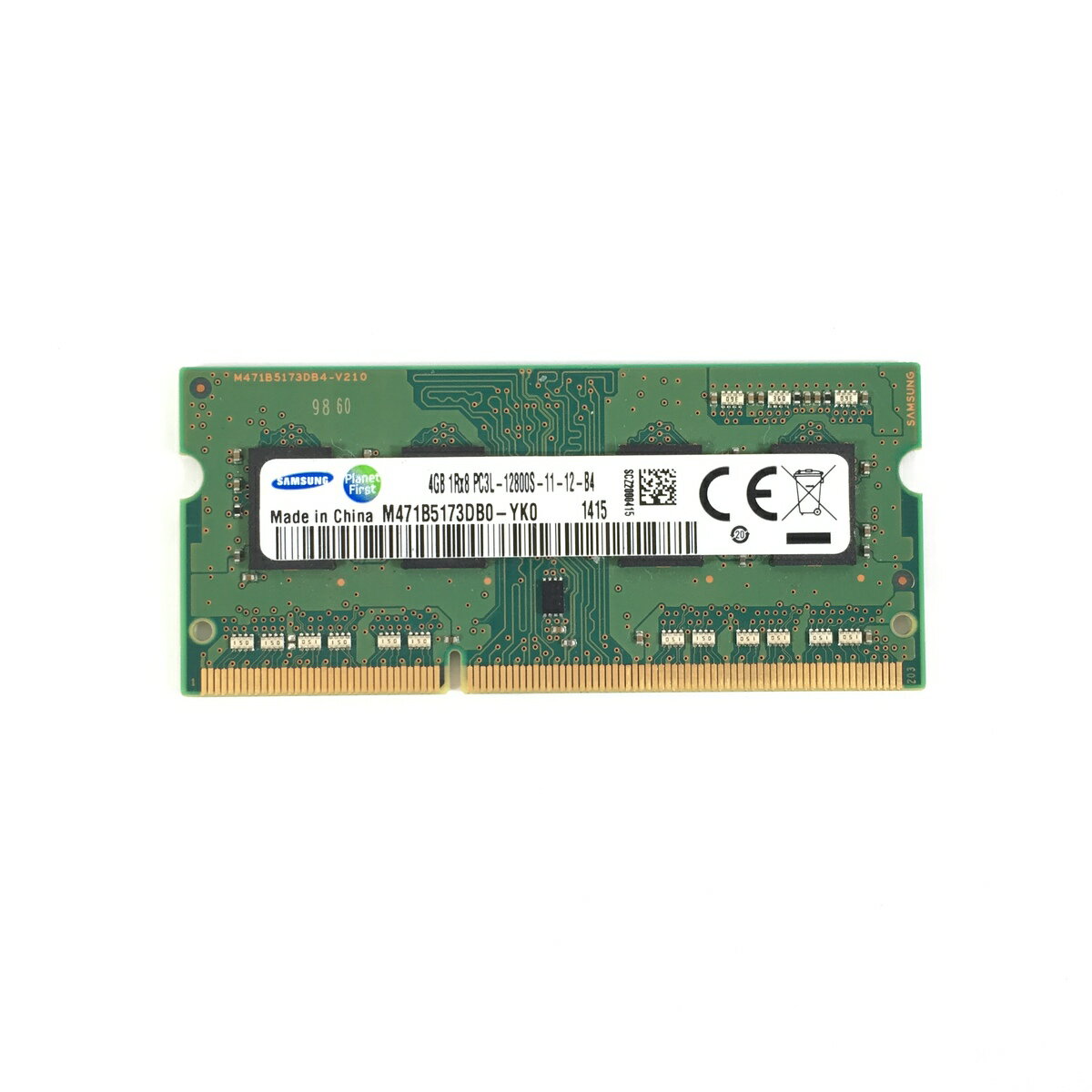 サムセン SAMSUNG 4GB 1RX8 PC3L-12800Sメモリ 1点 低電圧メモリ(1.35 V)  SO-DIMM 204pin ノートパソコン用メモリ 増設メモリ 型番：M471B5173DB0-YK0 両面実装 (1Rx8) 