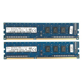 SKhynix 4GB 1RX8 PC3-12800U メモリ 2点セット デスクトップパソコン用メモリ 増設用メモリ 型番：HMT451U6BFR8C 片面実装(1RX8) 【中古動作品】