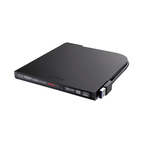 バッファロー BRUHD-PU3-BK Ultra HD Blu-ray対応 USB3.0用ポータブルブルーレイドライブ スリムタイプ ブラック