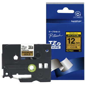 �u���U�[ TZe-PR831 ���x�����C�^�[ �s�[�^�b�`(P-Touch)�p ���~�l�[�g�e�[�v �v���~�A���S�[���h ������ 12mm