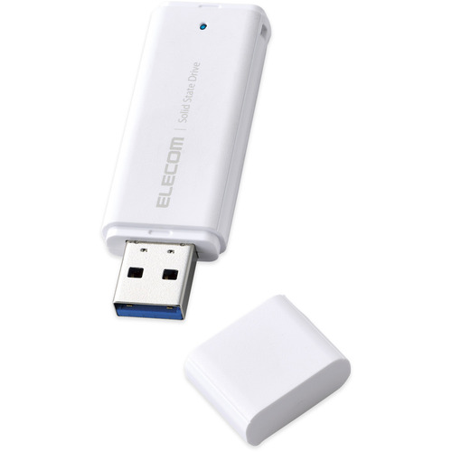 エレコム ESD-EMC0250GWH 外付けSSD／ポータブル／USB3.2(Gen2)対応／小型／キャップ式／250GB／ホワイト ESDEMC0250GWH