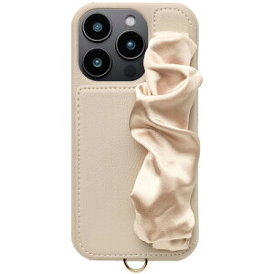 ���j�P�[�X Classy Scrunchie Case for iPhone 16 Pro (beige) UNI-CSIP24MP-2CSBE
