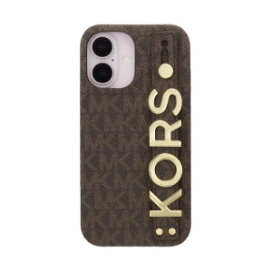 MICHAEL KORS MKSRBRWWPIP2461 Slim Wrap Case Stand & Ring for iPhone16 Brown