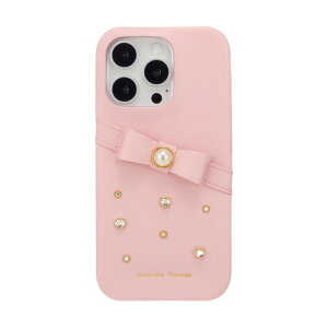 Samantha Thavasa STSPNWPWBIP24P Wrap Case with Bijou for iPhone16 Pro Salmon Pink