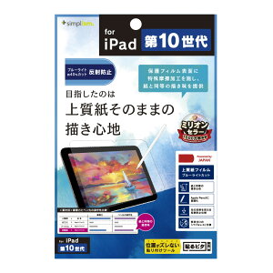 �g���j�e�B iPad(��10����)�㎿���̏����S�n BL�ጸ ��ʕی�t�B���� ���˖h�~ TR-IPD2210-PF-BCPLAG